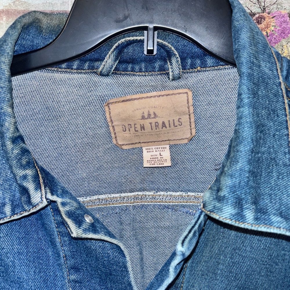 Fallen Hero’s 9/11 Commemorative Trucker Jean Jacket Sz Lg Open Trails - Picture 5 of 7